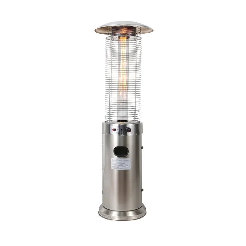 Manufacturer Direct Sales Long Life Stainless Steel Round Glass Tube Gas Pyramid Patio Heater Outdoor Gas Heater With Glass Tube