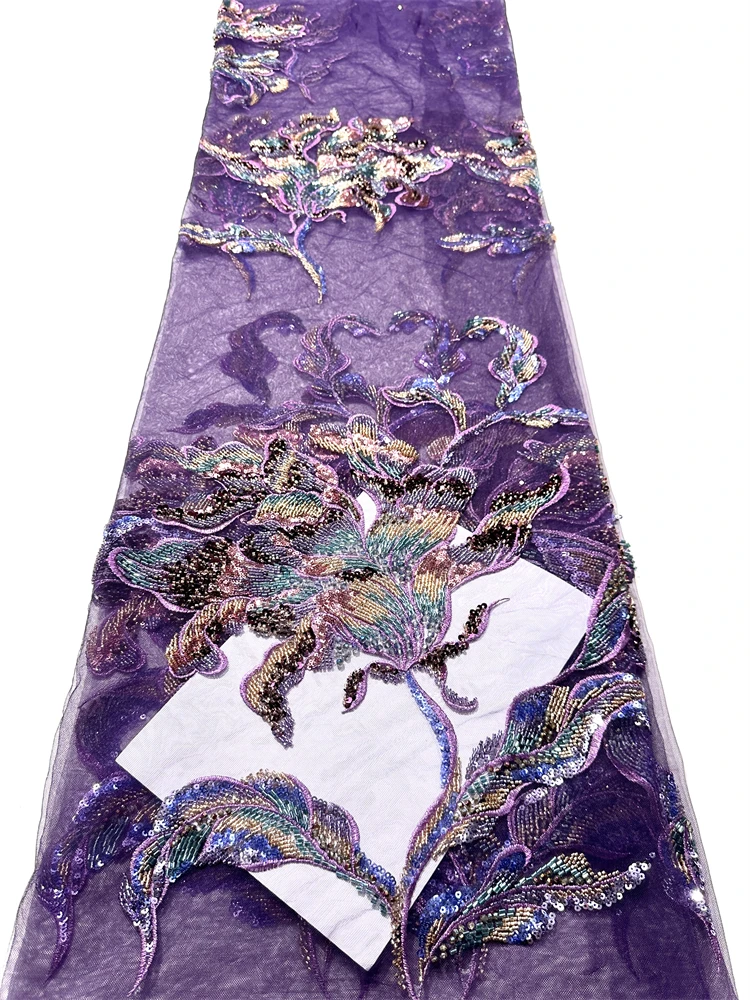 

Роскошная африканская сетчатая кружевная ткань с бисером, роскошная французская тюль с блестками 2025, африканские женские платья для нигерийских свадебных вечеринок