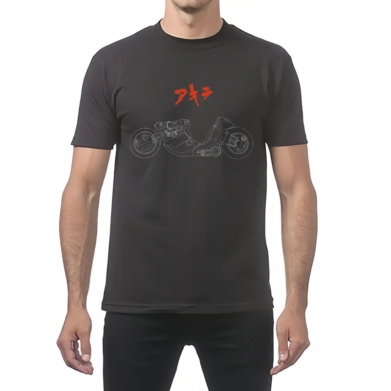 

Футболка Akira, забавная одежда в стиле хиппи, рубашки, футболки с рисунком, одежда, мужские высокие футболки