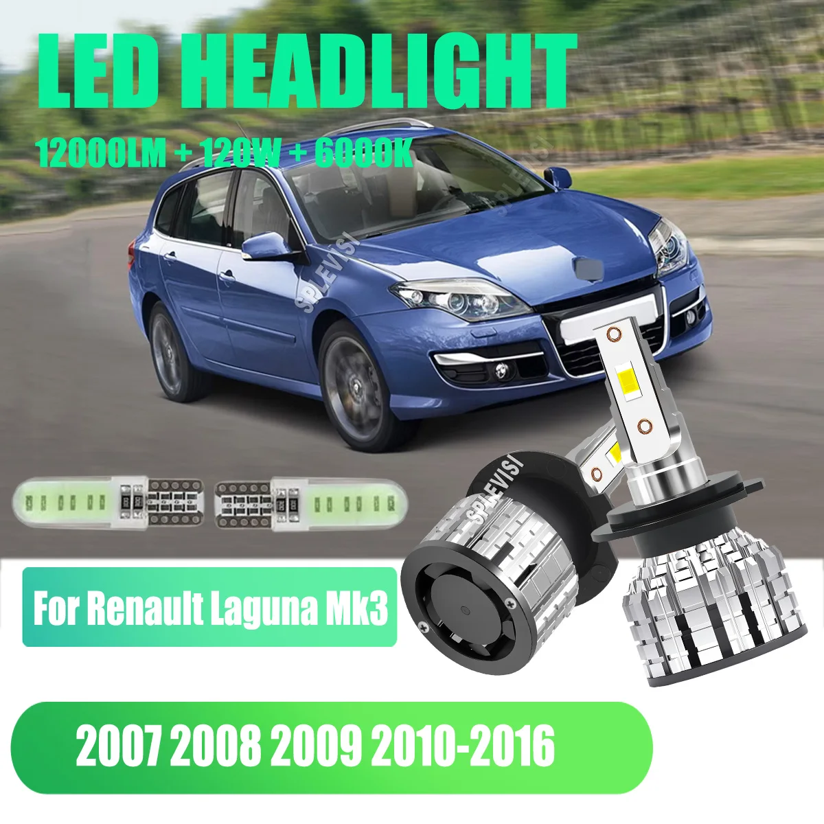 

477 499 LED Hi Low Beam Headlight wide coverage no annoying dark spots For Renault Laguna Mk3 2007 2008 2009 2010 2011 2012-2016