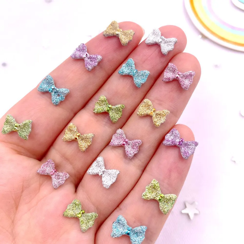 50Pcs 7*10mm Resin 3D Colorful Mini Bowknot Gems Flatback Figurines Scrapbook Wedding Applique Nail Art Decor Crafts  OL750