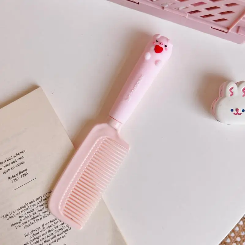 Cute Cartoon Baby Hair Brush Milk Tea Color Comb Kawaii Bear Bunny Soft Handle Resin Comb for Little Girl Hair Accessories