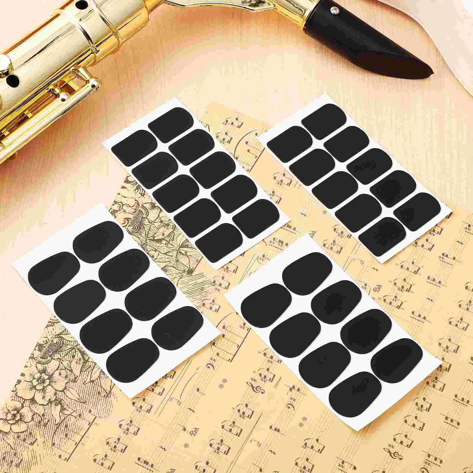 94 Pcs Mid-high Bass Square Mouthpiece Cushion Patch Soft Adhesive Pad for Sax Food Grade Silicone Mat Saxophone Clarinet