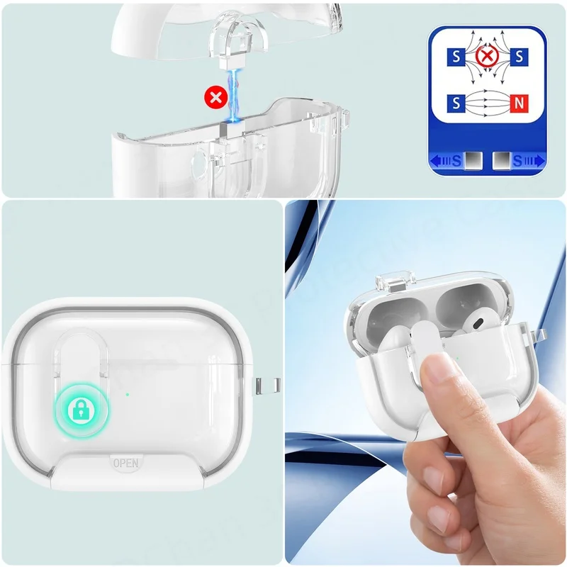  ﻿ 2026 for AirPod 5/4 Case with Lock&Phone Stand Magnetic Flip-Open【Automatic Switch 】 ﻿for AirPods Pro 3/4/5 Case Cleaner Kit