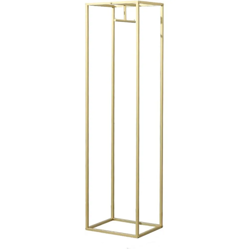 

Modern Clothes Retail Heavy Duty Garment Racks,Metal Clothing Store Hanger Storage Shelves,Floor-Standing Display Rack (Gold Squ