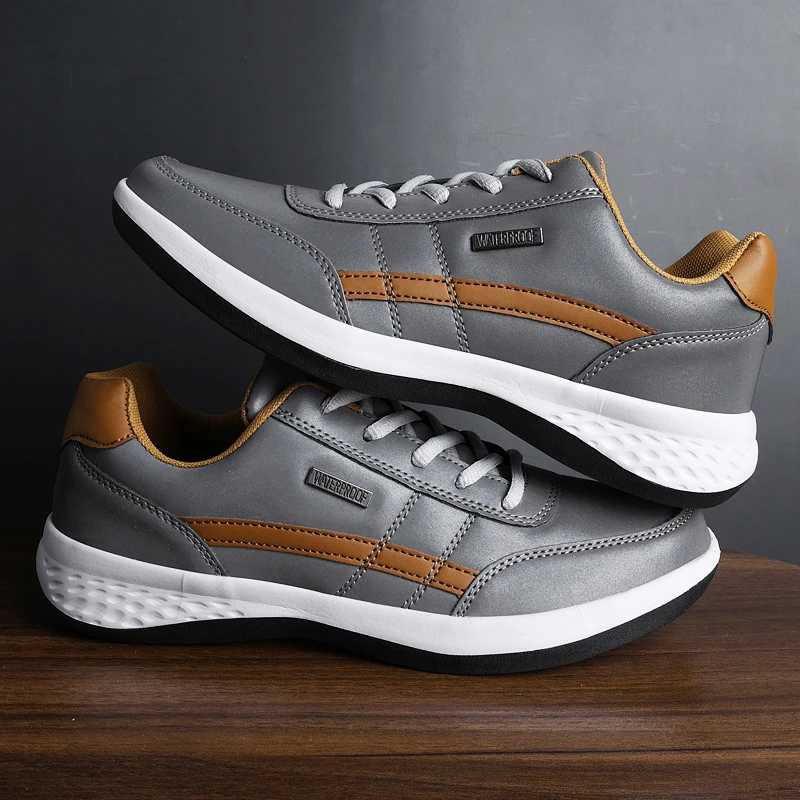 

Spring and Autumn Soft Soled Running Men's PUD Leather Casual Sports Shoes Men's Trendy Shoes Outdoor Business Shoes Walking