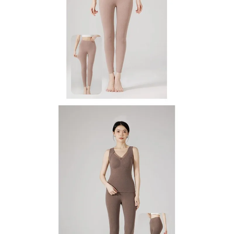 여성용 보온 바지 하이 웨이스트 단열 솔리드 컬러 탄력성 패션 캐주얼 스포츠 레깅스