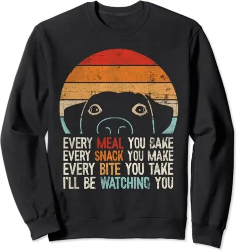 

Polarshe Retro Dog I'll Be Watching You Dog Sweet Animal Gift Unisex Crewneck Sweatshirt