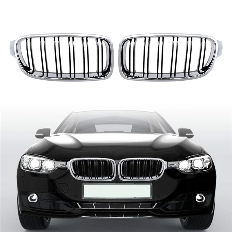 AB61-腎臓交換フロントグリルデュアルスラット BMW 3 シリーズ F30 F31 2012-2018 51130054493 51130054494 51137263482 511372634