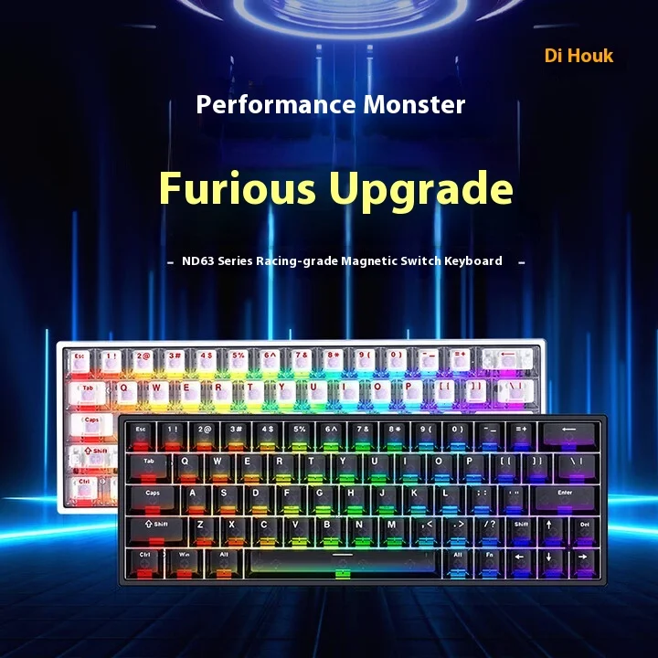 Klawiatura mechaniczna IROK ND63 Max ND63 Ultra ND68 Pro Gaming, układ 60%, magnetyczne przełączniki, RT0.001mm, 8K, opóźnienie 0.125ms, przewodowa klawiatura dla graczy