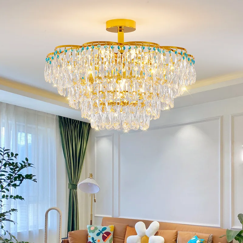 French luxury crystal chandelier living room new minimalist and atmospheric dining room bedroom whole house lighting combination