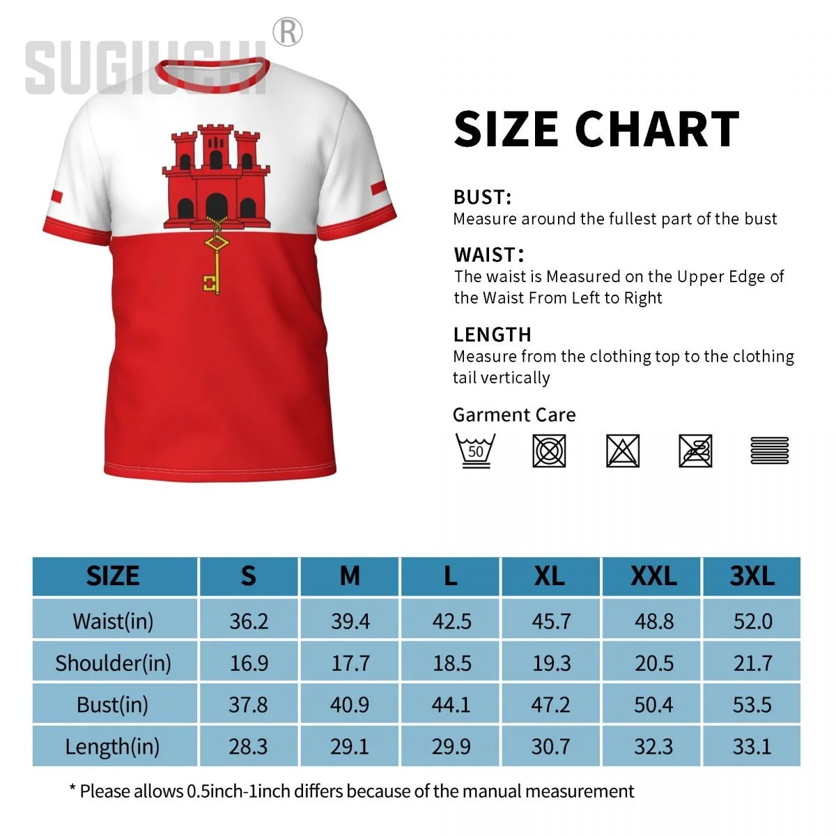 اسم مخصص رقم جبل طارق العلم ثلاثية الأبعاد تي شيرت للرجال النساء تيز فريق الملابس كرة القدم مشجعي كرة القدم هدية تي شيرت