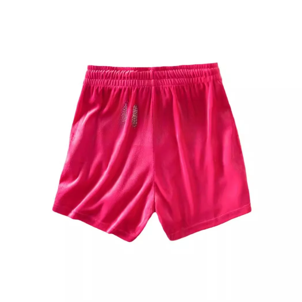 السراويل القصيرة الصيفية العصيرة للنساء TIKTOK الأكثر مبيعا نسيج البوليستر منتصف الخصر طول السراويل الساخنة مثير العصرية الكورية نمط