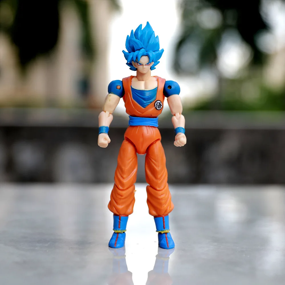 Ainme Dragon Ball Blue Hair Goku  PVC Action Figure Collection Statue Model Toy 17cm