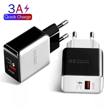 Hızlı şarj 3.0 USB şarj evrensel QC 3.0 18W hızlı şarj adaptörü duvar cep telefonu şarj iPhone 15 Samsung Xiaomi