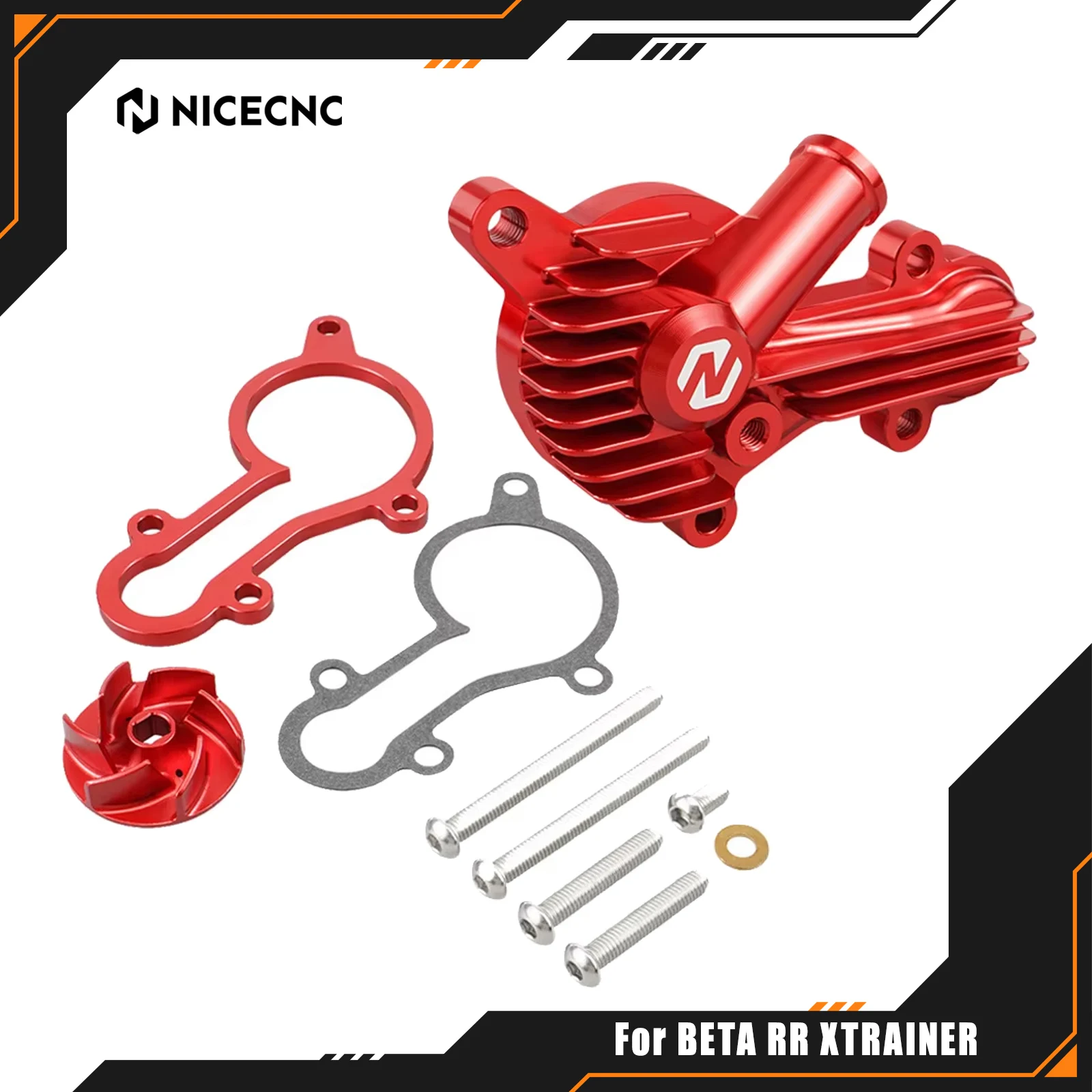 

For Beta RR 300 RR 250 2013-2024 Xtrainer 300 2015-2024 X-Trainer 250 2017-2024 Water Pump Cover & Oversized Water Pump Impeller