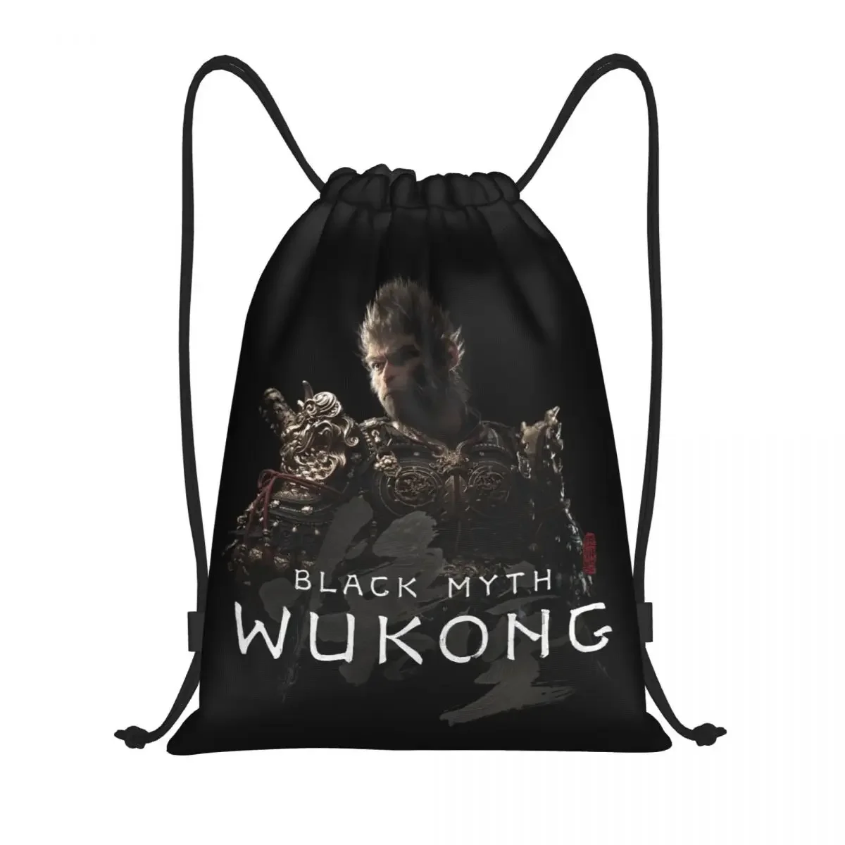 Custom Monkey King Wukong Myth And Folklore Drawstring Bag for Shopping Yoga Backpacks Video Game Lover Gaming Sports Sackpack