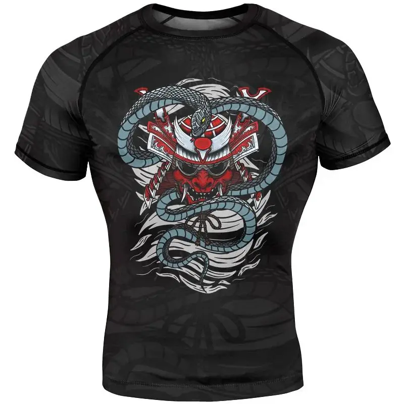 

Mma Clothing Boxing Compression Shirt Men's Sportswear 3D Dragon Print Muay Thai Physical Training Quick-Drying Sports T-Shirt