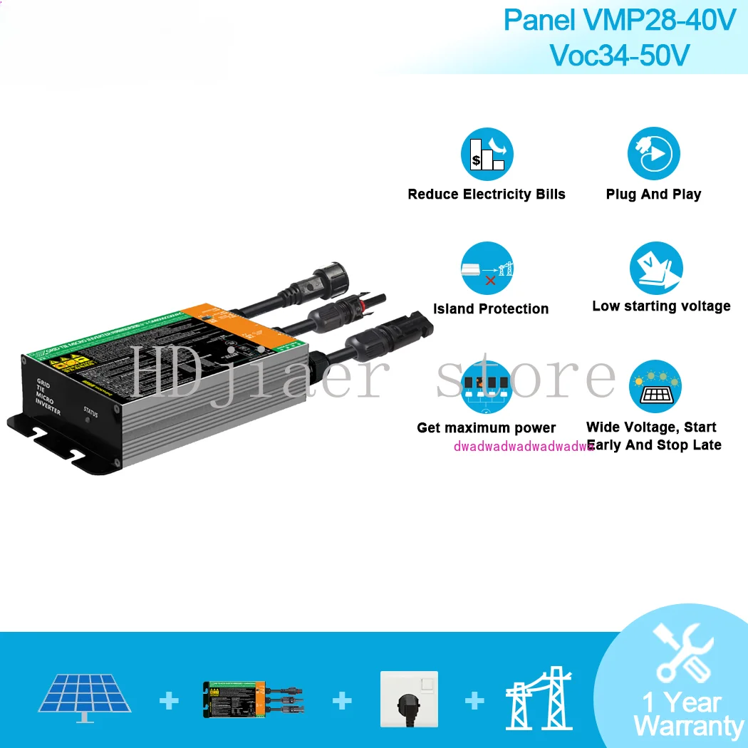 

GMI Series MPPT Solar PV Grid Tie Micro Inverter – 300W/350W/500W/600W/700W | DC 26-46V Input to AC 110V-240V Output