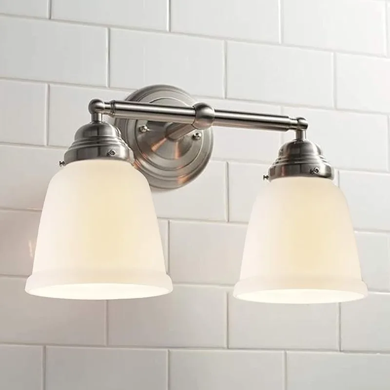 

3pcs White Frosted Glass Shades, Bell Shaped Glass Shade Covers Ceiling Fan Lamp Replacements, Light Fixtures Lampshade