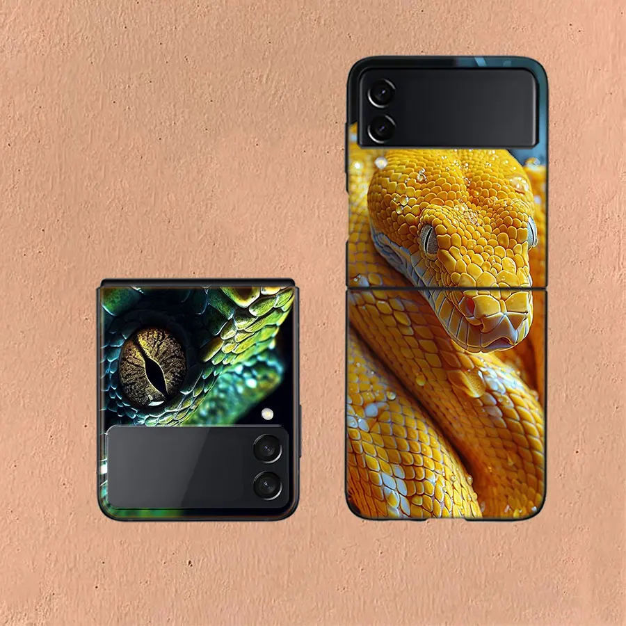 Forest Vipers And Pythons For Samsung Galaxy Z Flip 5 4 3 Case Shockproof Hard Cover For Phone Z Flip 6 5G Z Flip 5 4 5G TPU PC