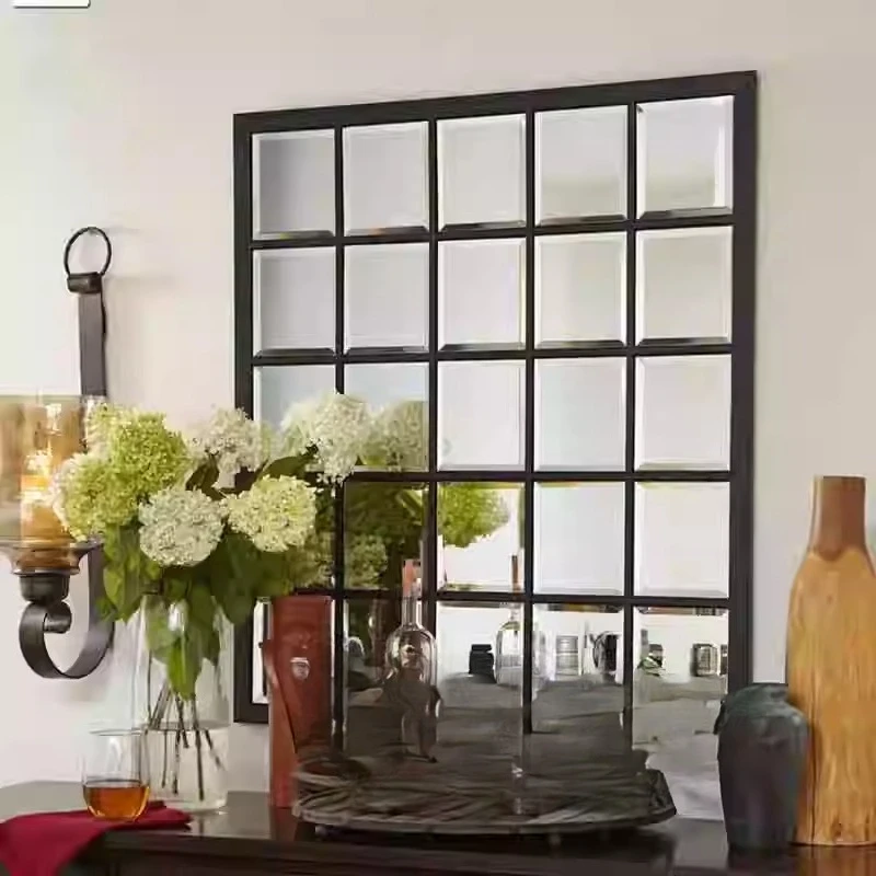 Square wall wall mirror false window decorative mirror restaurant side mirror