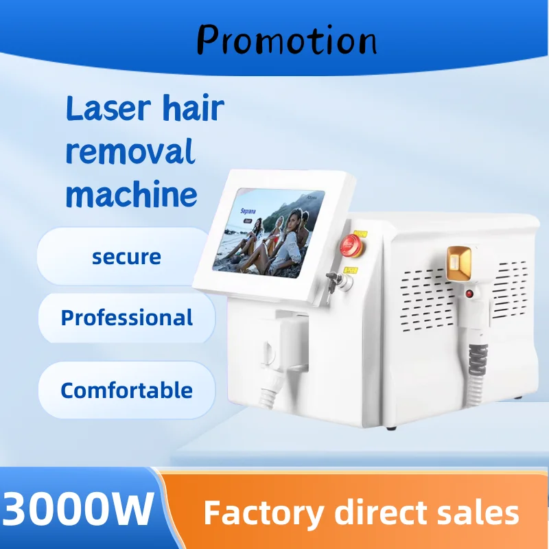 

808nm portable diode laser hair removal machine with three wavelengths of 755NM, 808NM, and 1064NM for permanent painless hair r
