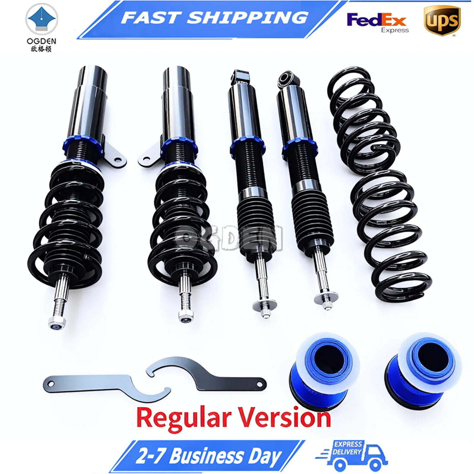 OGDEN Adjustable Coilover Suspension with Pillow Ball Top Mounts for VW Golf 6 MK6
