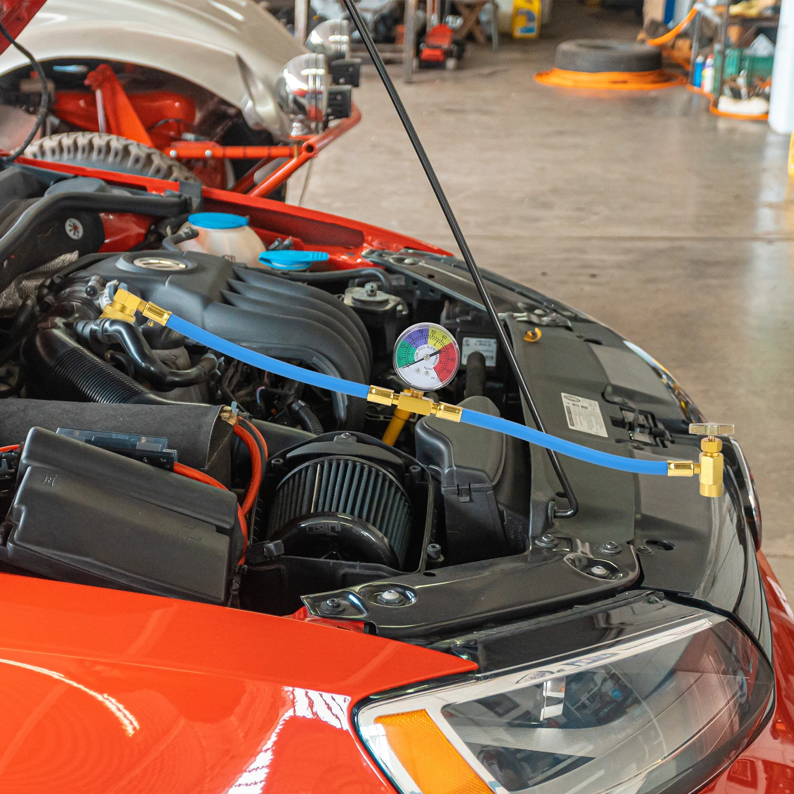 

Automotive Air Conditioning Refrigerant Charging Hose Filling Pipe Long Life Copper PVC Material 600 3000PSI R134A Gauge Car