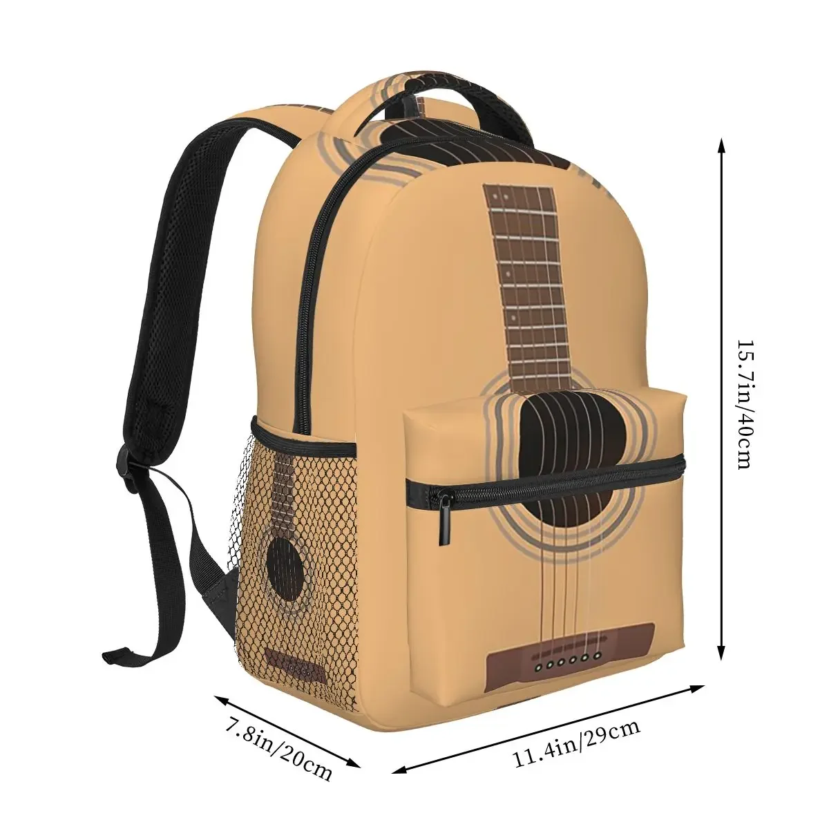 Acoustic Guitar Backpacks Boys Girls Bookbag Students School Bags Cartoon Travel Rucksack Shoulder Bag Large Capacity