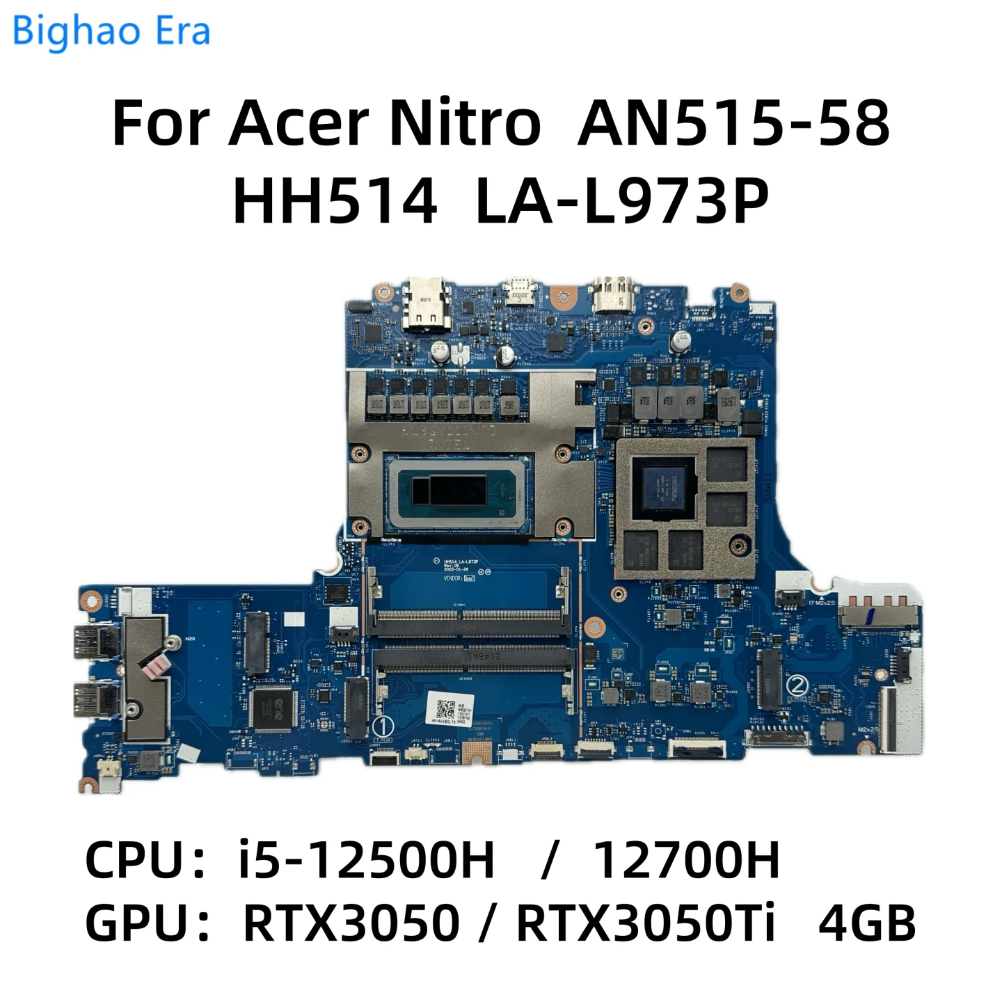 HH514 LA-L973P For Acer Nitro AN515-58 Laptop Motherboard With i5-12500H i7-12700H CPU RTX3050 4GB-GPU NB.QFH11.001 NB.QFH11.002