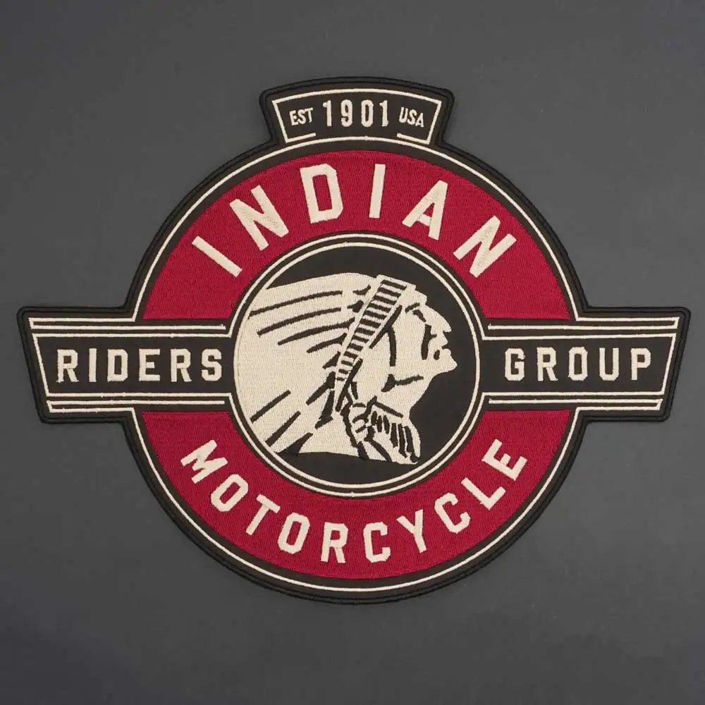 Vintage Indian Riders Group Embroidery Patches Motorcycle Biker Badge Cloth Leather Jacket Decoration Back High-grade Iron-On