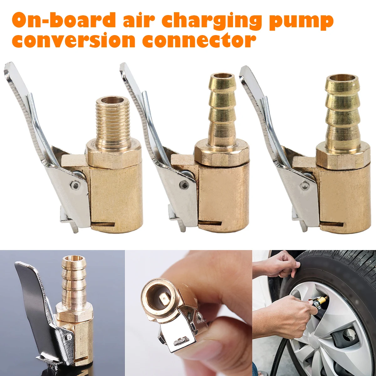 Car Air Pump Adapter 6mm/8mm Car Tire Inflator Valve Connector Thread Nozzle Air Compressor Chucks  Clamp Three Specifications