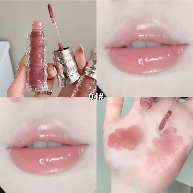 Mirror Lip Gloss Sexy Plump Purple Water Transparent Lip Glaze Shimmering Glass Moisturizing No Sticky Jelly Liquid Lipstick Oil