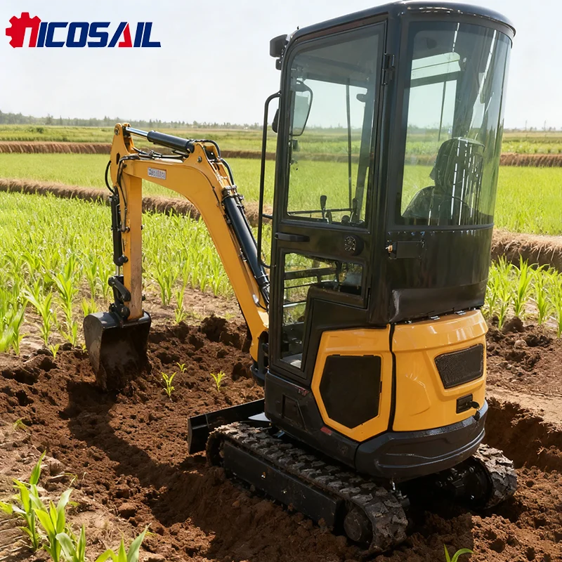 شحن مجاني CE EPA Kubota Engine Farm متعدد الوظائف جديد 2 طن، 3 طن و1.5 طن حفارات صغيرة مجنزرة هيدروليكية