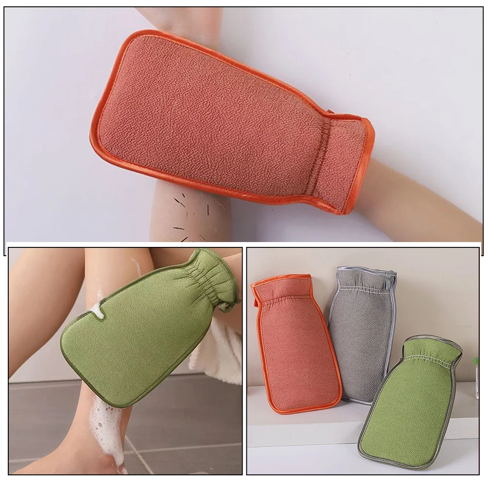 3 Pcs Frosted Hand Scrub Gloves Body Wash Shower Bath Scrubber 2450X1500X100CM Rayon Exfoliating