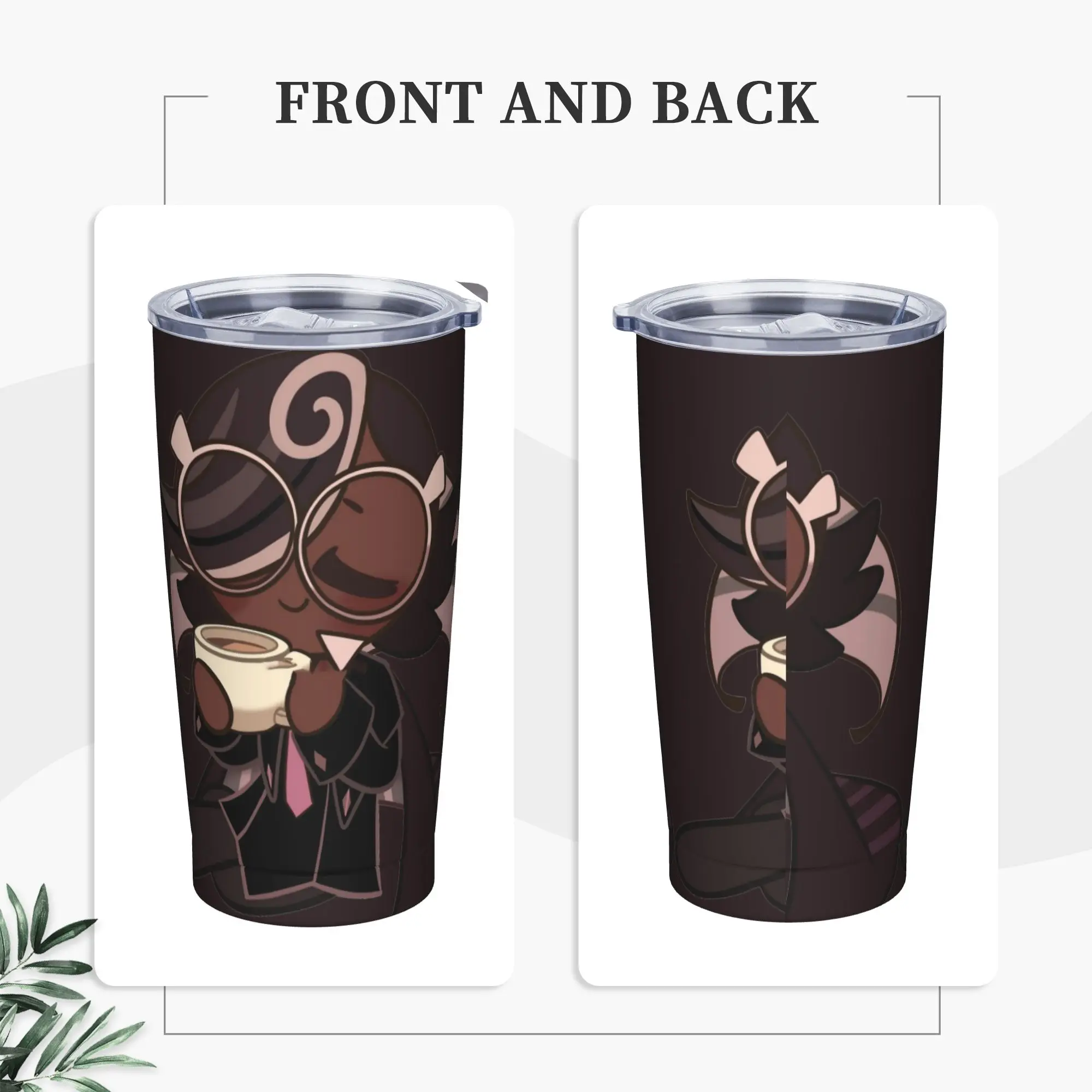 Coffee Break with Espresso Insulated Tumbler with Lid Cookies Runs Kingdom Stainless Steel Thermal Mug Home  Bottle Cups, 20oz