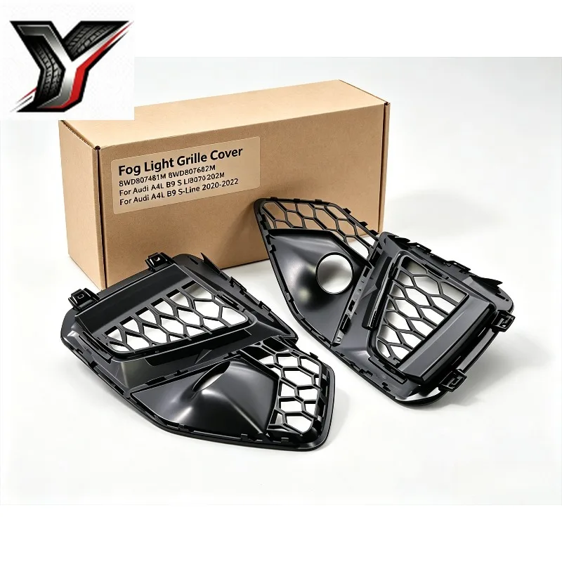 8WD807681M 8WD807682M Fog Lamp Grille Cover Trim For Audi A4L B9 S-Line 2020-2022 Front Bumper Fog Light Bezel