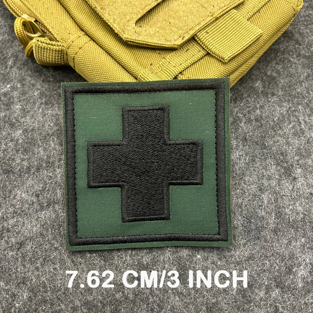 Square Medical Cross Embroidered Patch First Aid Hook & Loop Morale Patch Medic Badge for Backpack Vest Gear