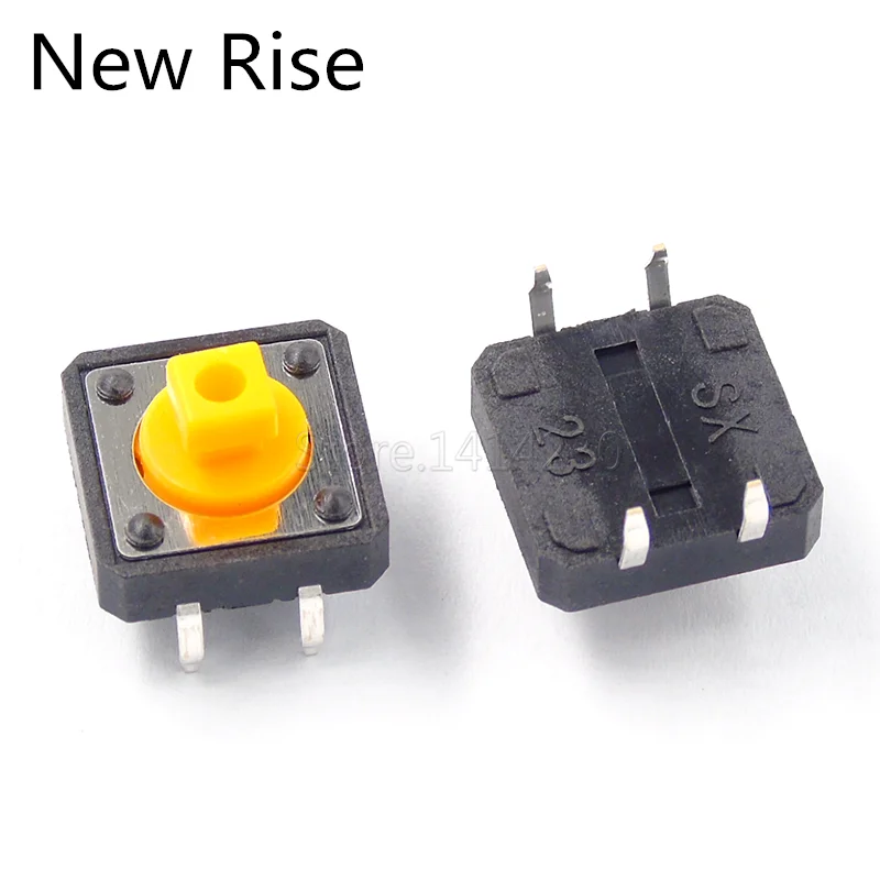 20PCS 12x12x7.3mm Square Micro switch 12*12*7.3mm Momentary Tactile Push Button Switch Mini White Round Caps A24 A25