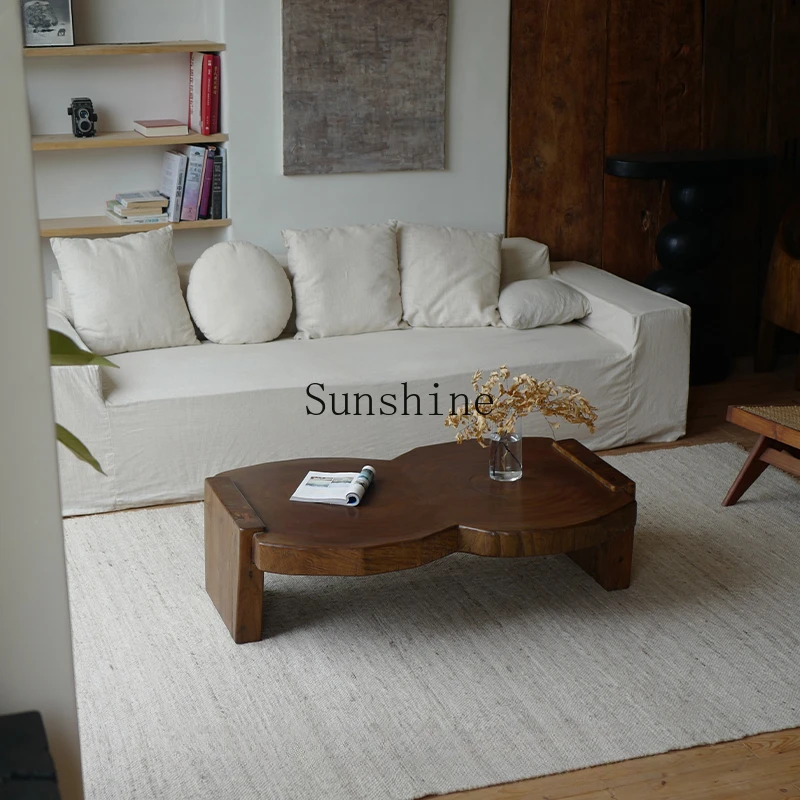 

Living room wabi-sabi wind creative tea table medieval homestay solid wood coffee table table