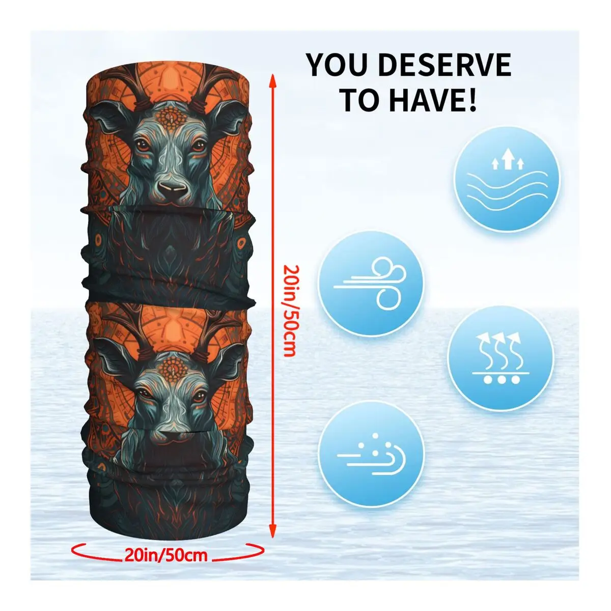 Elk Deer (5) Scarf Neckerchief Neck Face Mask Polyester image 2