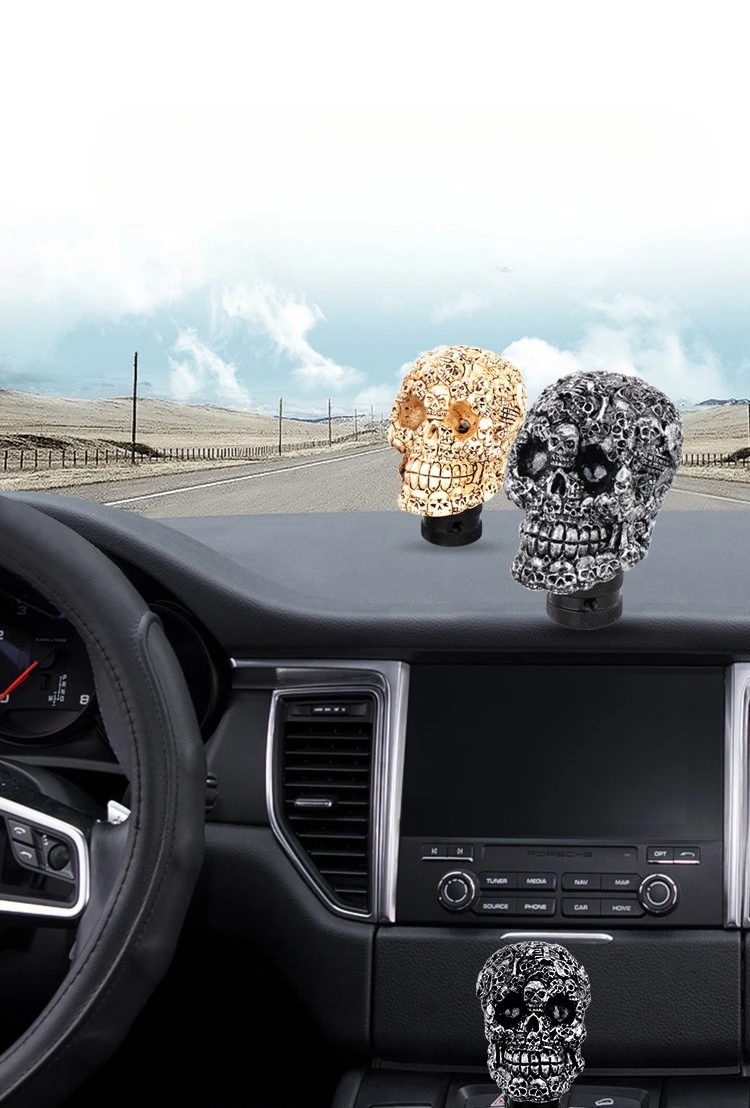 مقبض ناقل الحركة العالمي لجمجمة الهالوين - ملحق تعديل السيارة القوطية الرائعة من مادة الراتنج #5