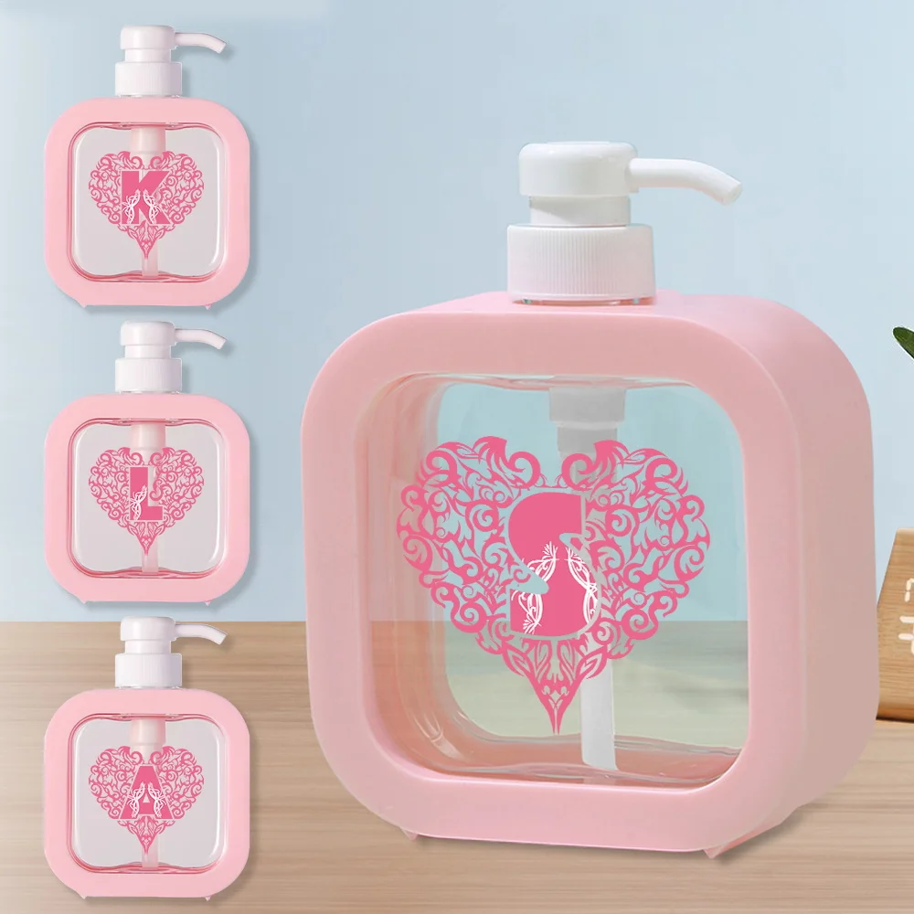 Press Type Lotion Bottle Portable Detachable Soap Dispenser Foam Split Bottle Large Capacity Home Bathroom Love Letter Pattern