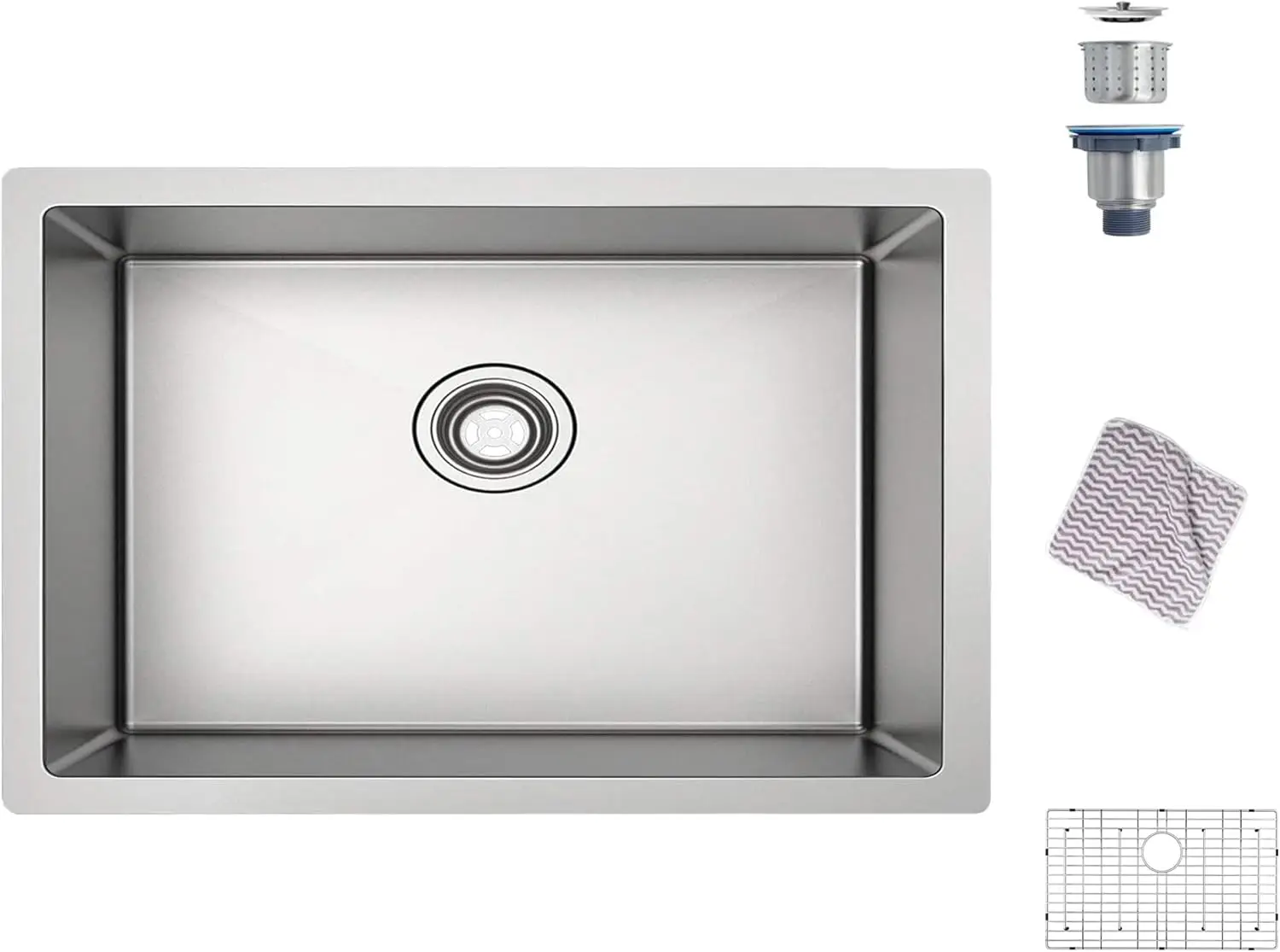 30-Inch Undermount Kitchen Sink, 16 Gauge Stainless Steel Undermount Single Bowl 30 x 18 x 10 inch Deep, Fits 33 inch Cabinet