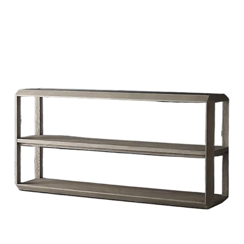 

Nordic simple solid wood porch table Italian modern sofa back few American rural retro side cabinet