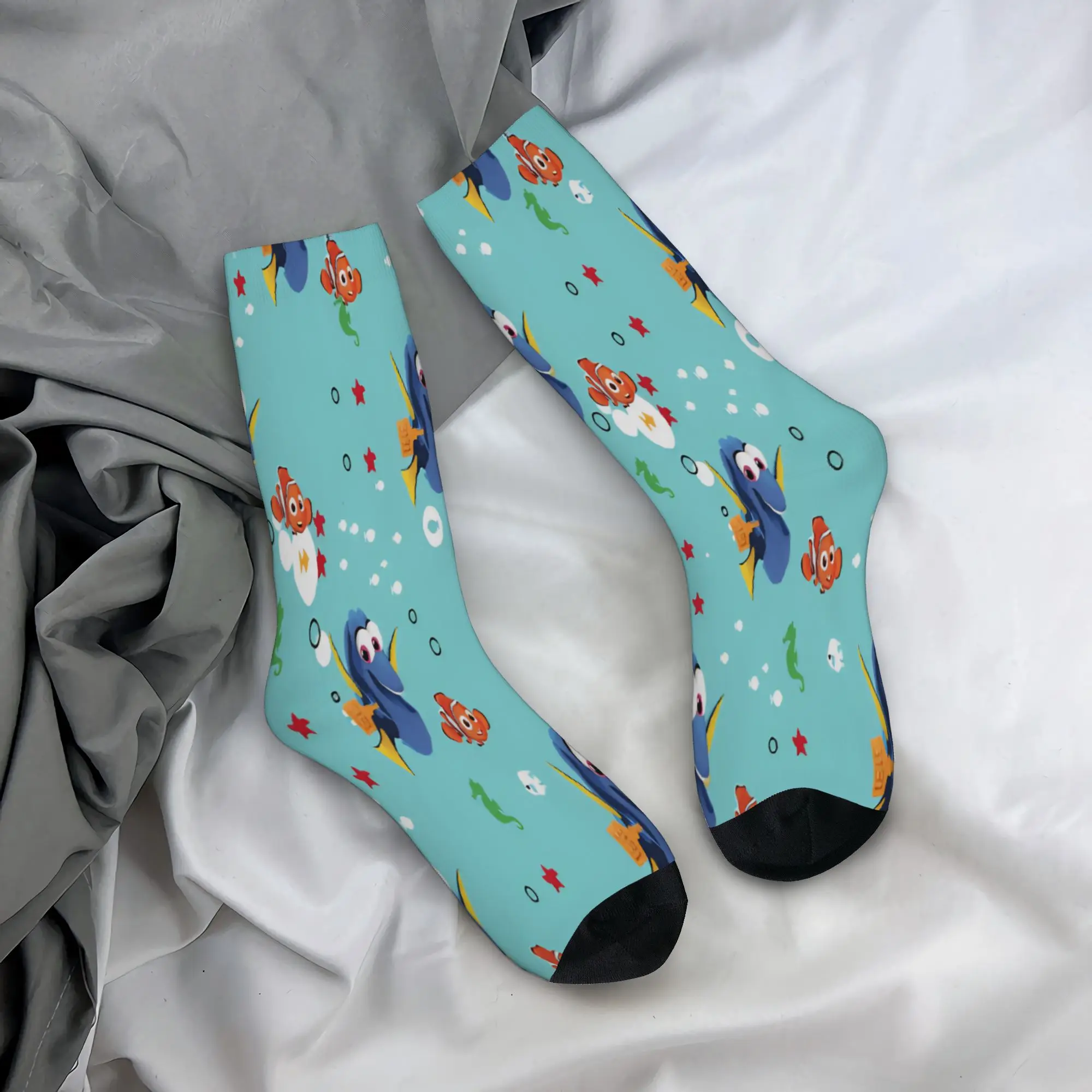 Nemos cartoon fish Socks Merch For Men Women  Flexible Socks Cute Wonderful Gifts