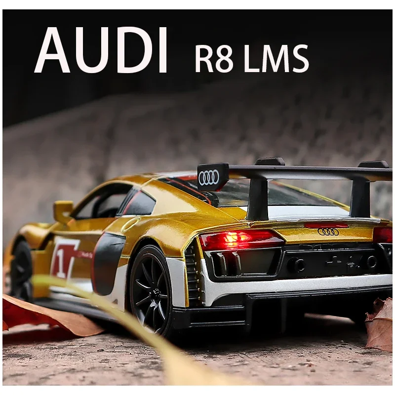 1:32 R8 LMS スポーツカーシミュレーションおもちゃの車モデル合金プルバック子供のおもちゃ本物のライセンスコレクションギフトオフロード車