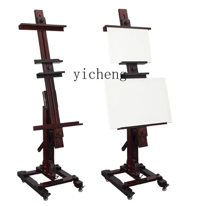 oil painting stand wood solid wood flat dual-purpose floor professional art painting stand artboard set