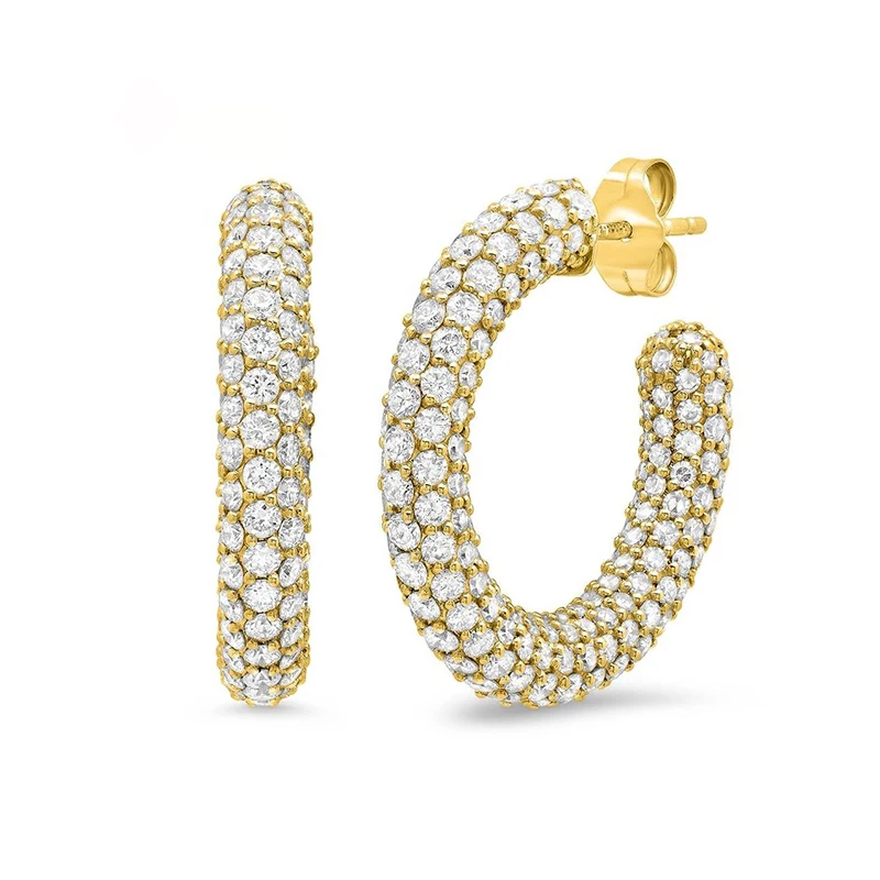 Fashion 18k Gold Plated 925 Sterling Silver Earrings Fine Jewelry Women Statement Pave Zircon Wedding Earrings for Girls